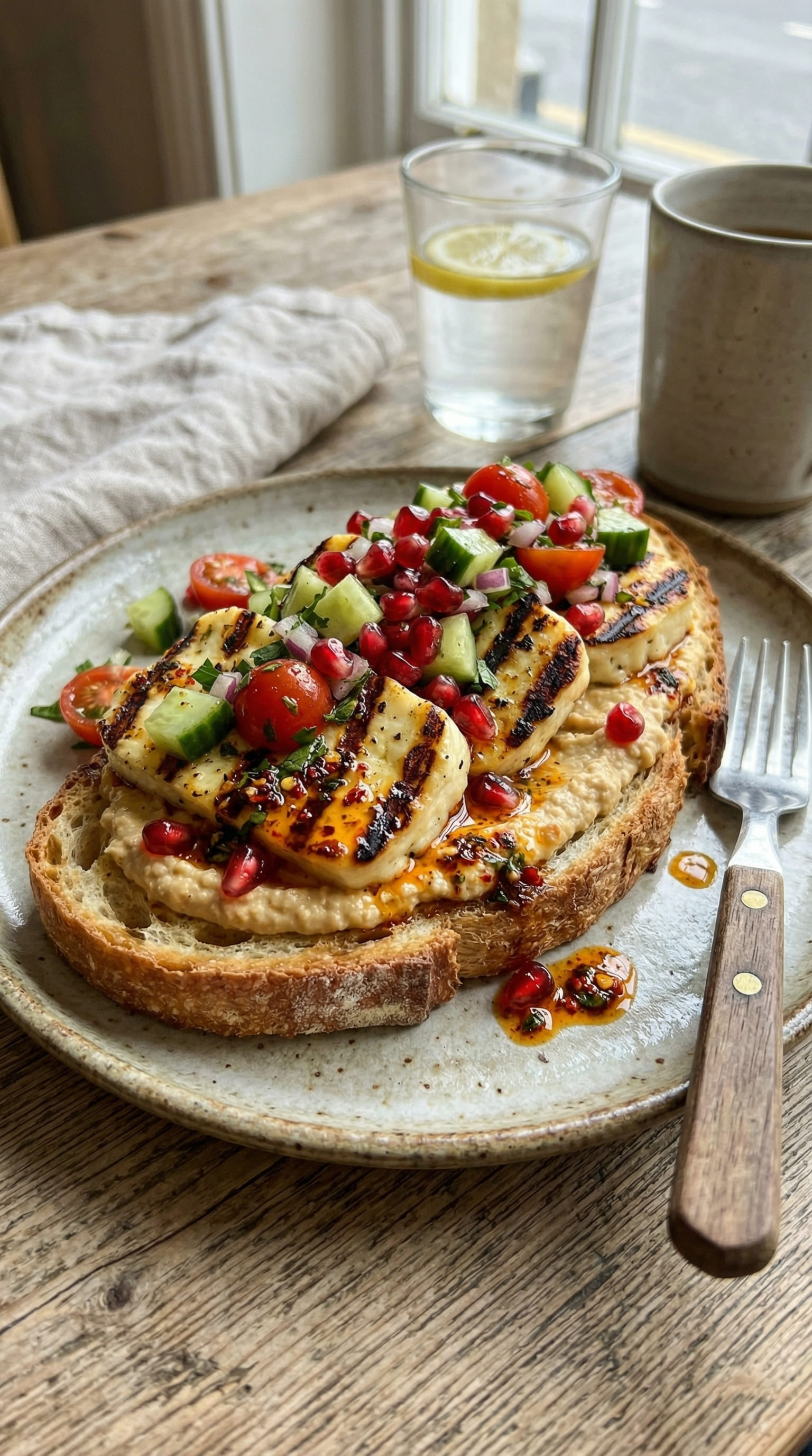 Hummus & Halloumi on Sourdough